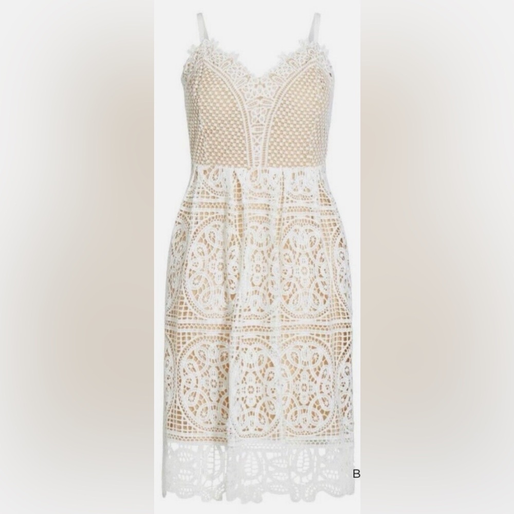 NWOT City Chic Lace Midi Dress 18 Plus Size, White, A Line, V Neck, Boho, Bridal - Picture 13 of 13